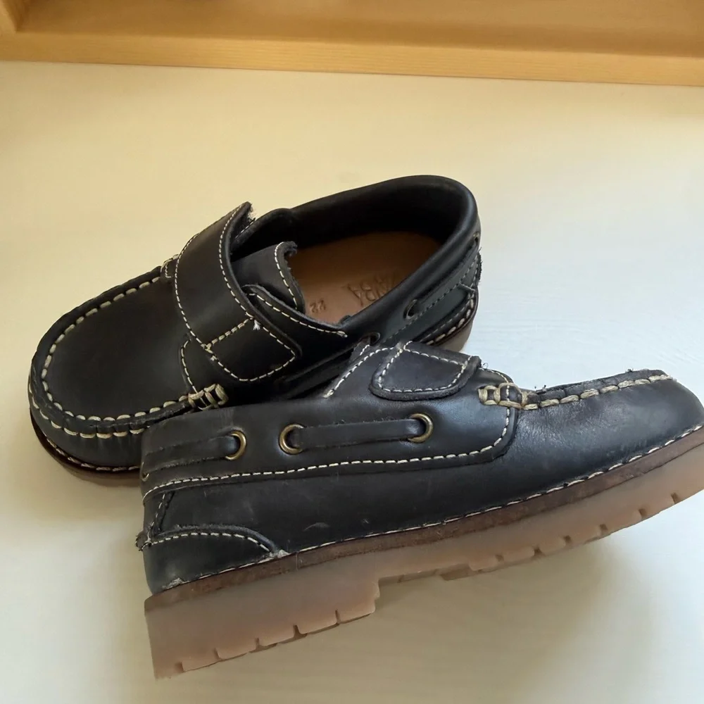 Kids  Leather Velcro Dress Loafers
